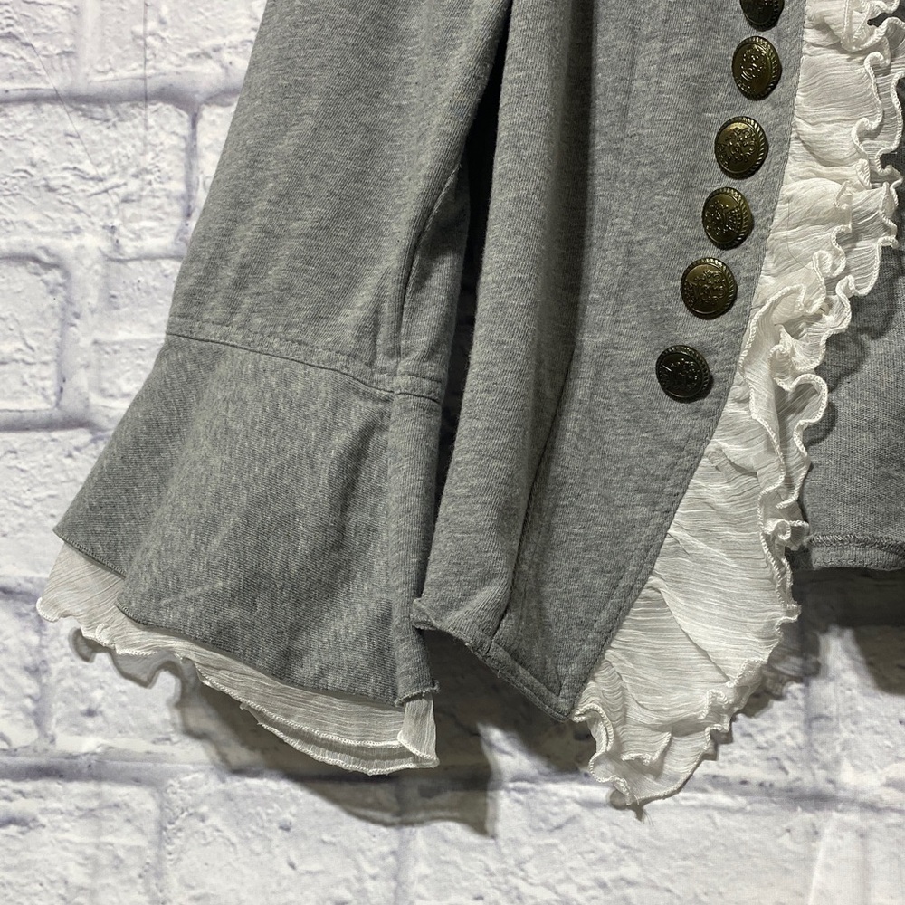 Insight Gray Ruffled Women's Blazer - Picture 2 of 9